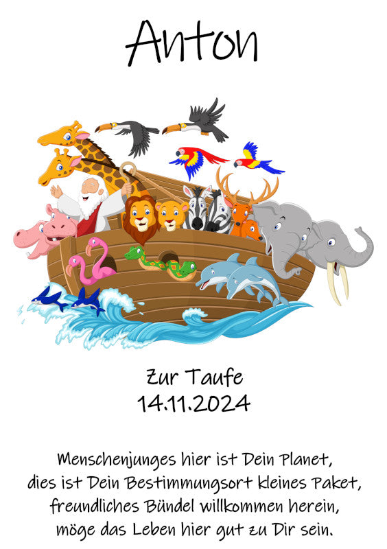 Taufkerze: Segensreise mit der Arche Noah