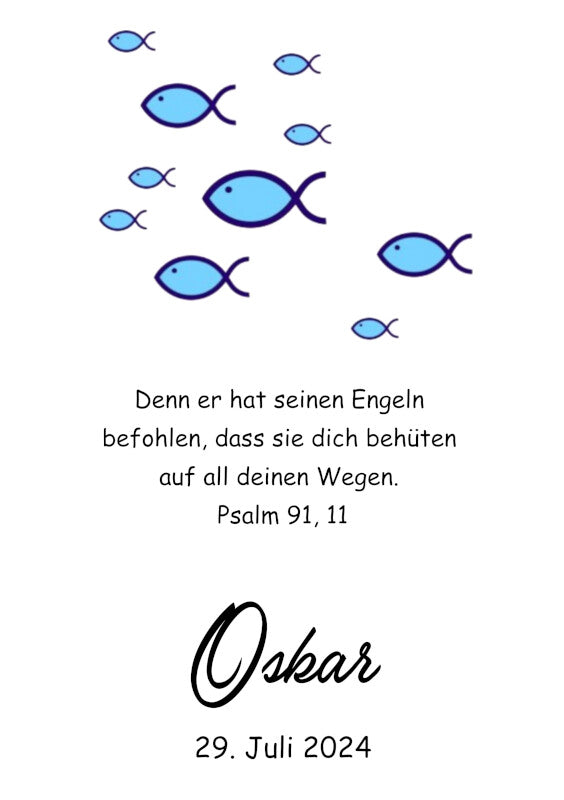 Taufkerze: Wellen der Geborgenheit