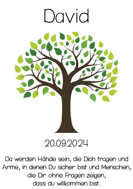 Taufkerze: Lebensbaum mit Frischem Grün