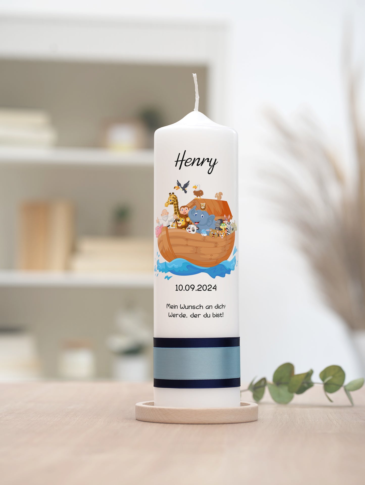 Taufkerze: Arche Noah – Segel des Lebens und der Hoffnung