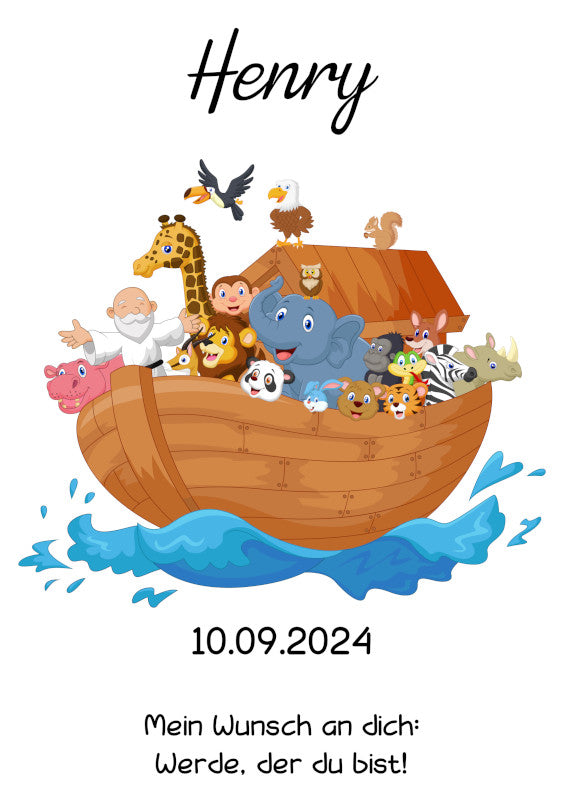 Taufkerze: Arche Noah – Segel des Lebens und der Hoffnung