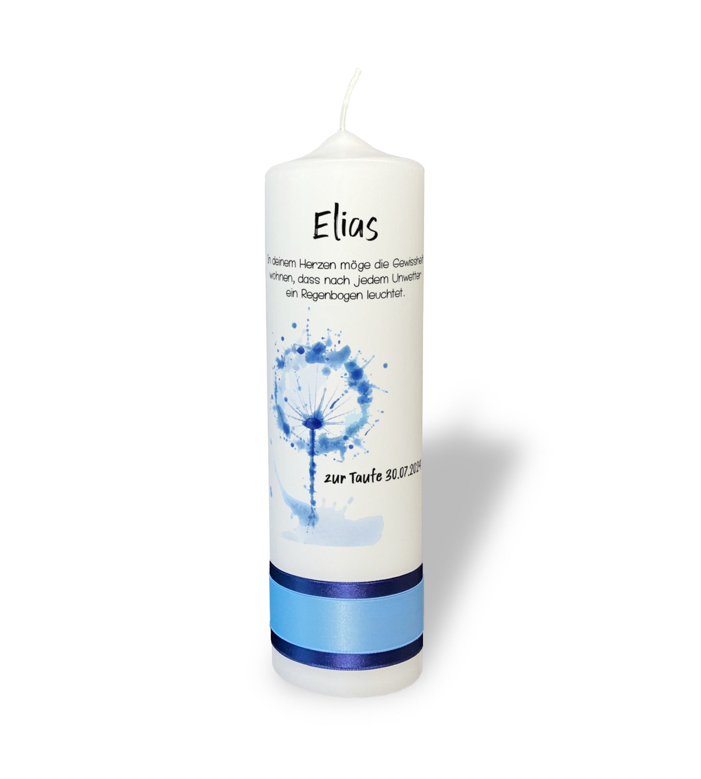 Taufkerze: Pusteblumen-Wunsch