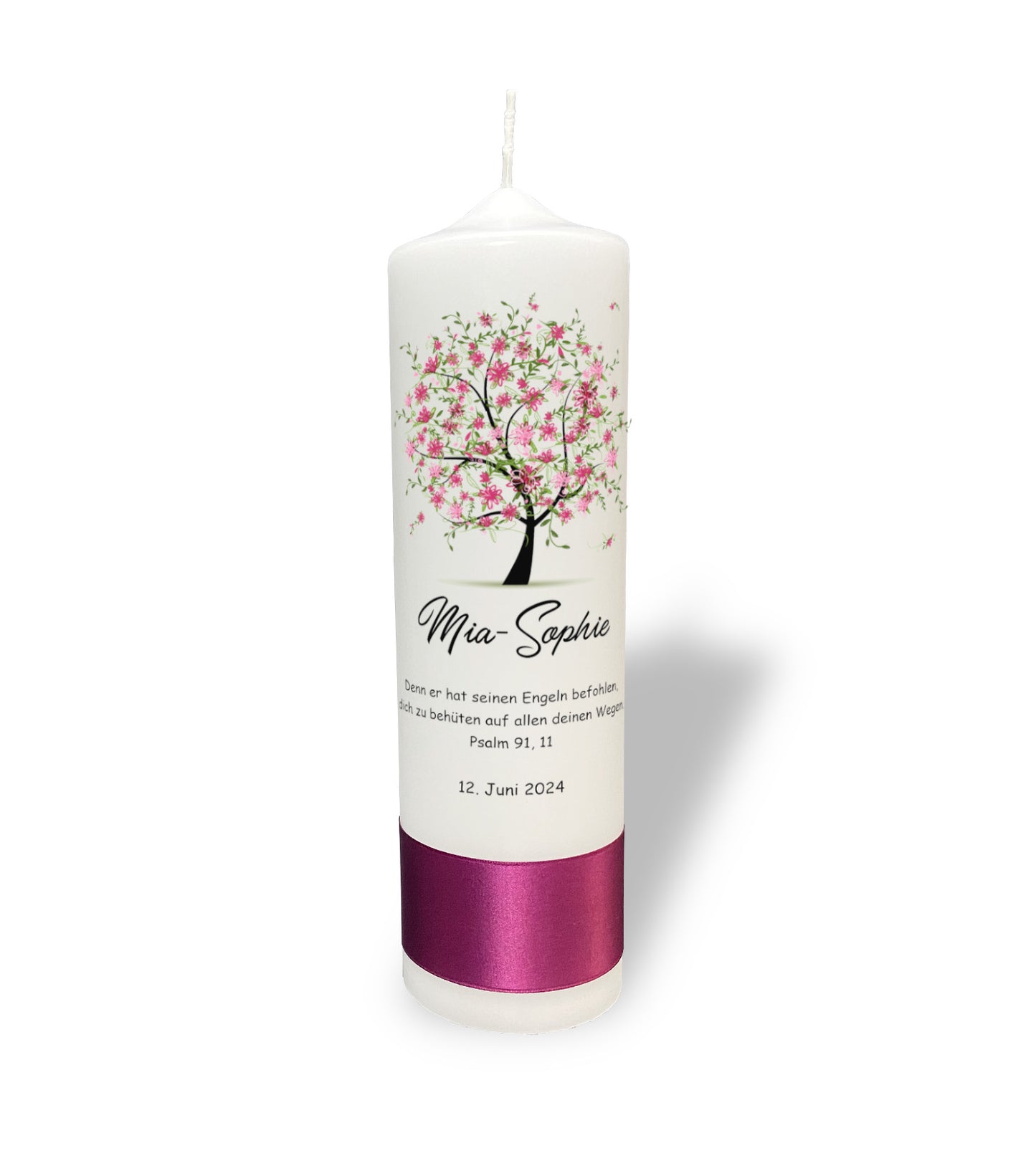 Taufkerze: Florales Frühlingsversprechen