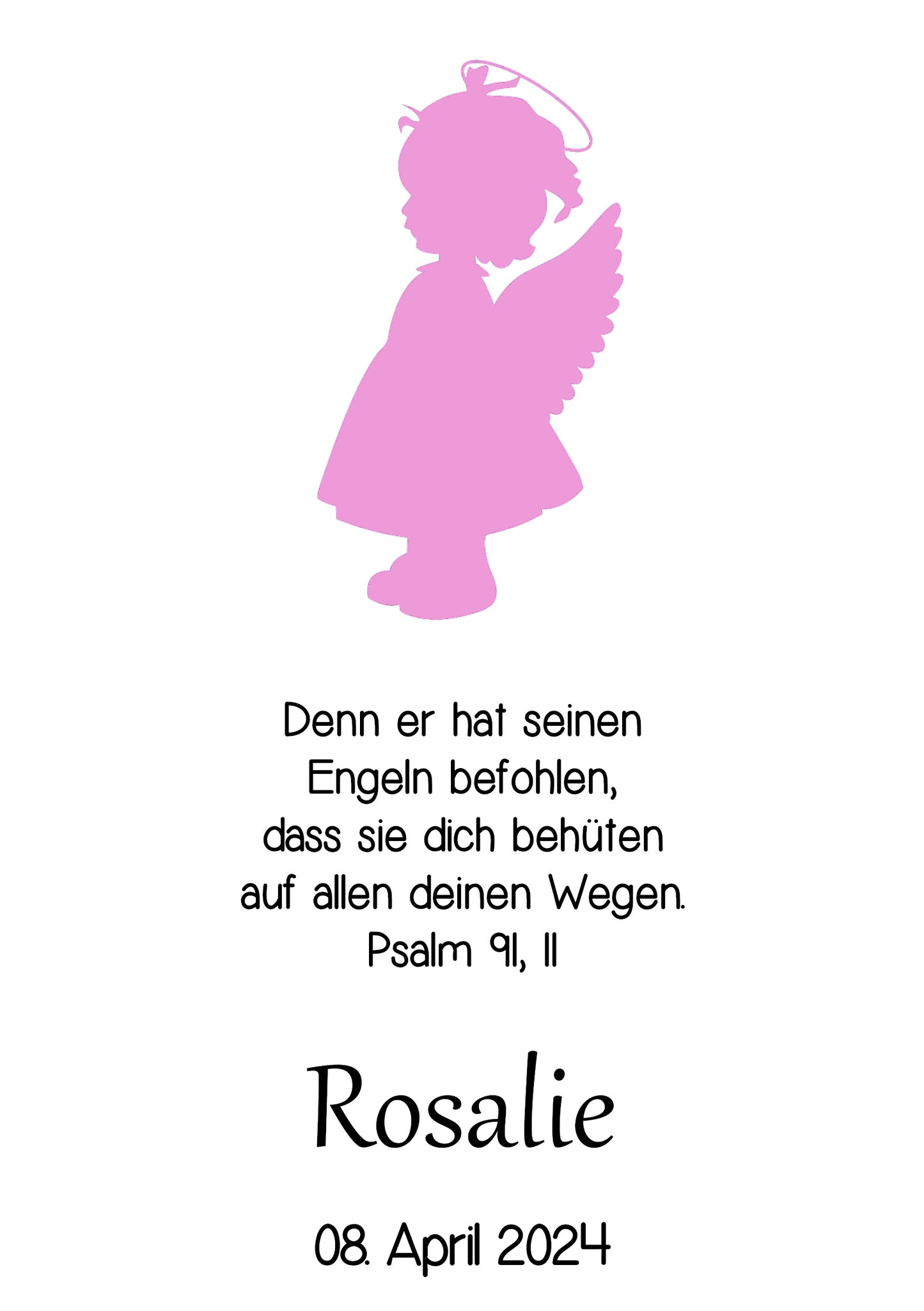 Taufkerze: Himmelsbote in Rosa