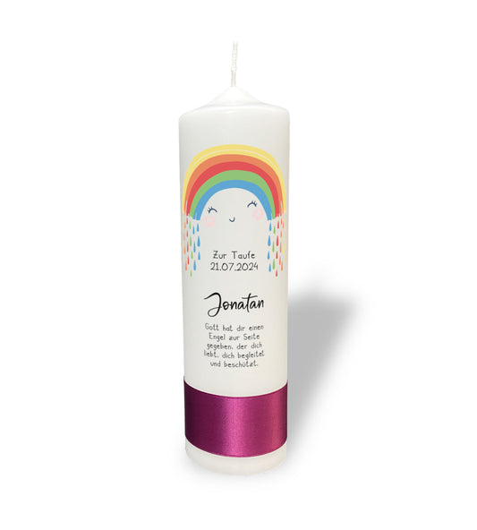 Taufkerze: Regenbogen des Glücks