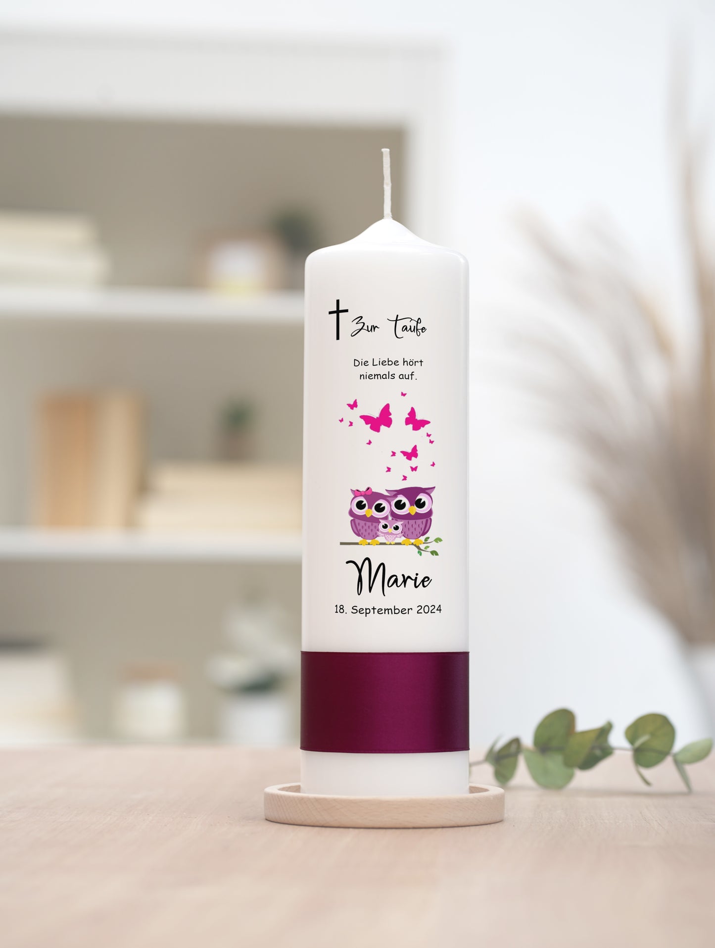 Taufkerze: Flügelschlag der Zärtlichkeit