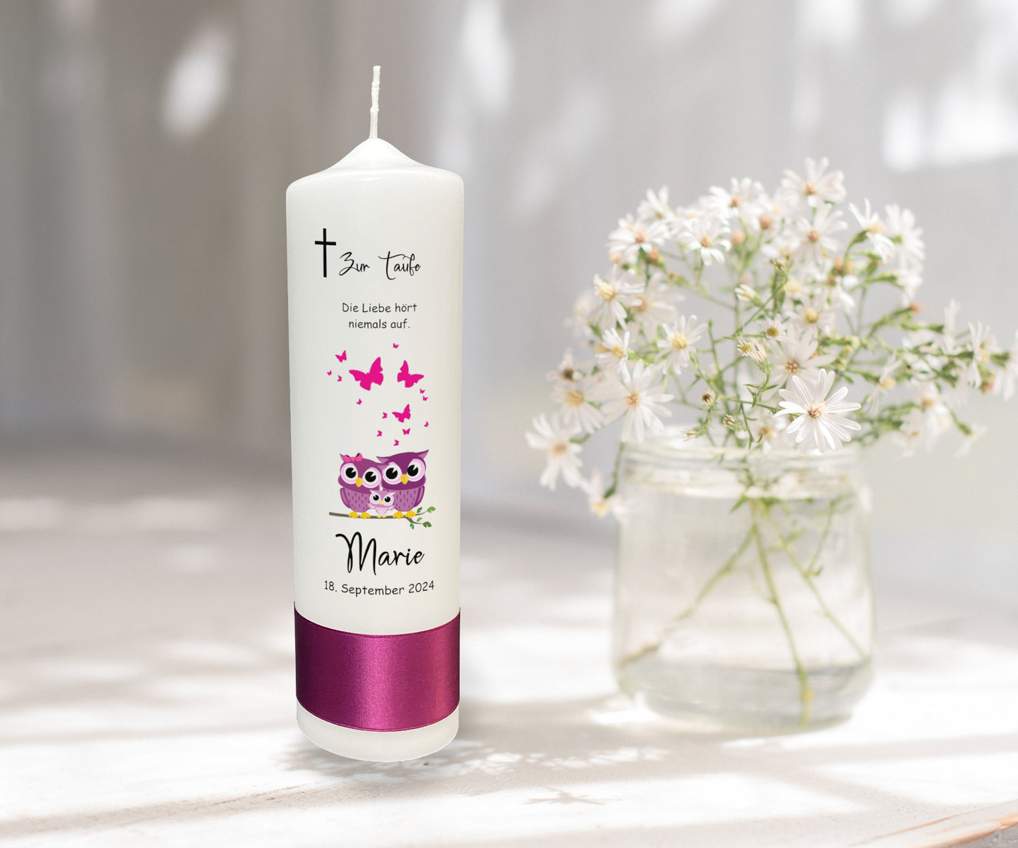 Taufkerze: Flügelschlag der Zärtlichkeit