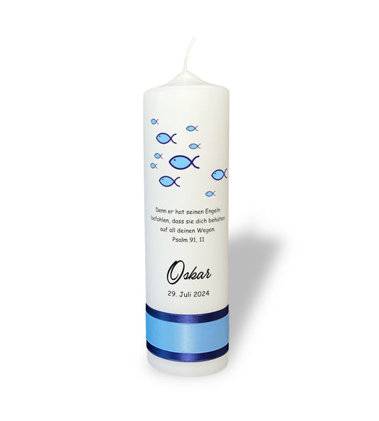 Taufkerze: Wellen der Geborgenheit