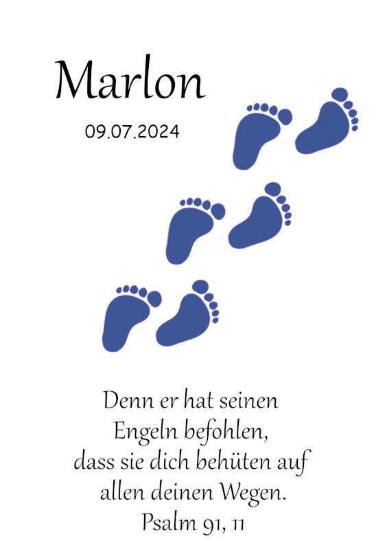 Taufkerze: Spuren im Sand des Lebens