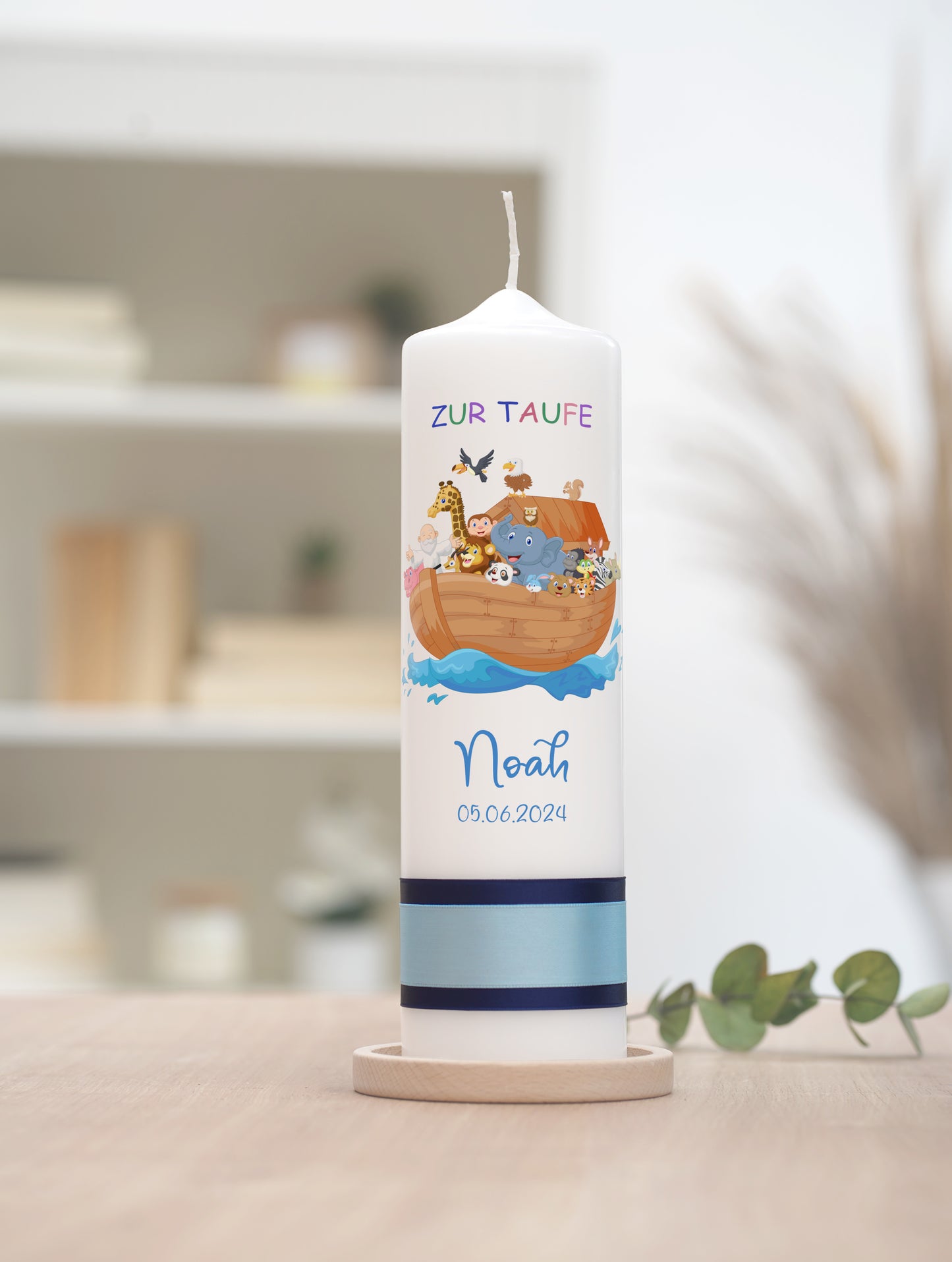 Taufkerze: Arche der Tierfreunde
