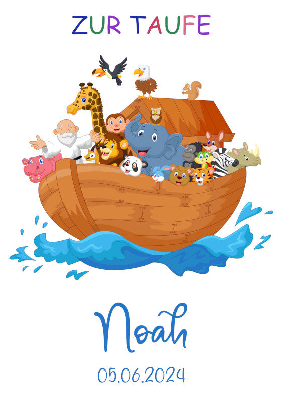 Taufkerze: Arche der Tierfreunde