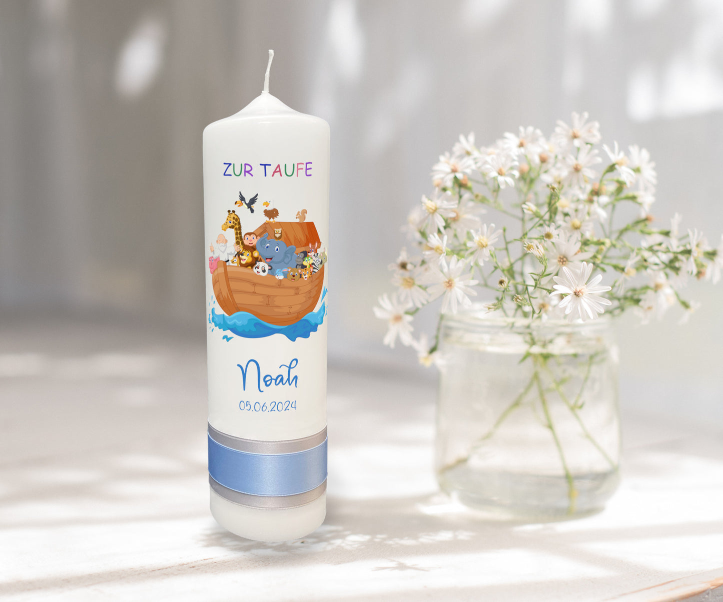 Taufkerze: Arche der Tierfreunde