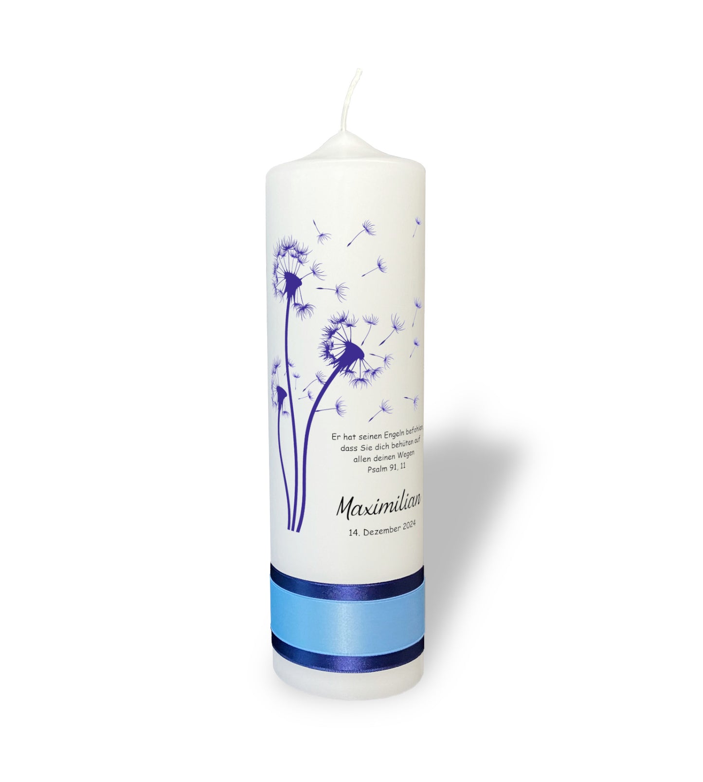 Taufkerze: Wunschflug der Pusteblume