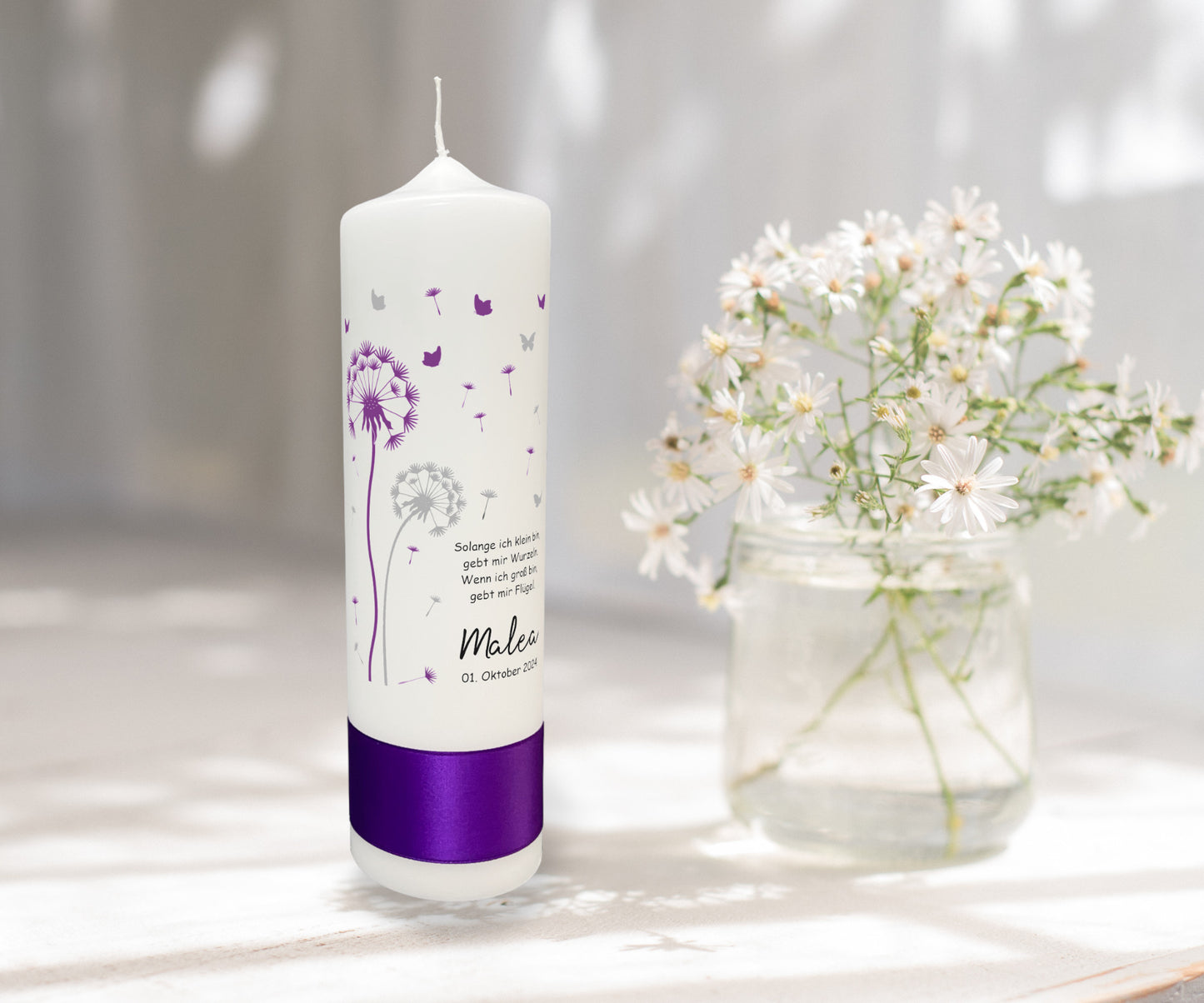 Taufkerze: Schimmernde Hoffnung