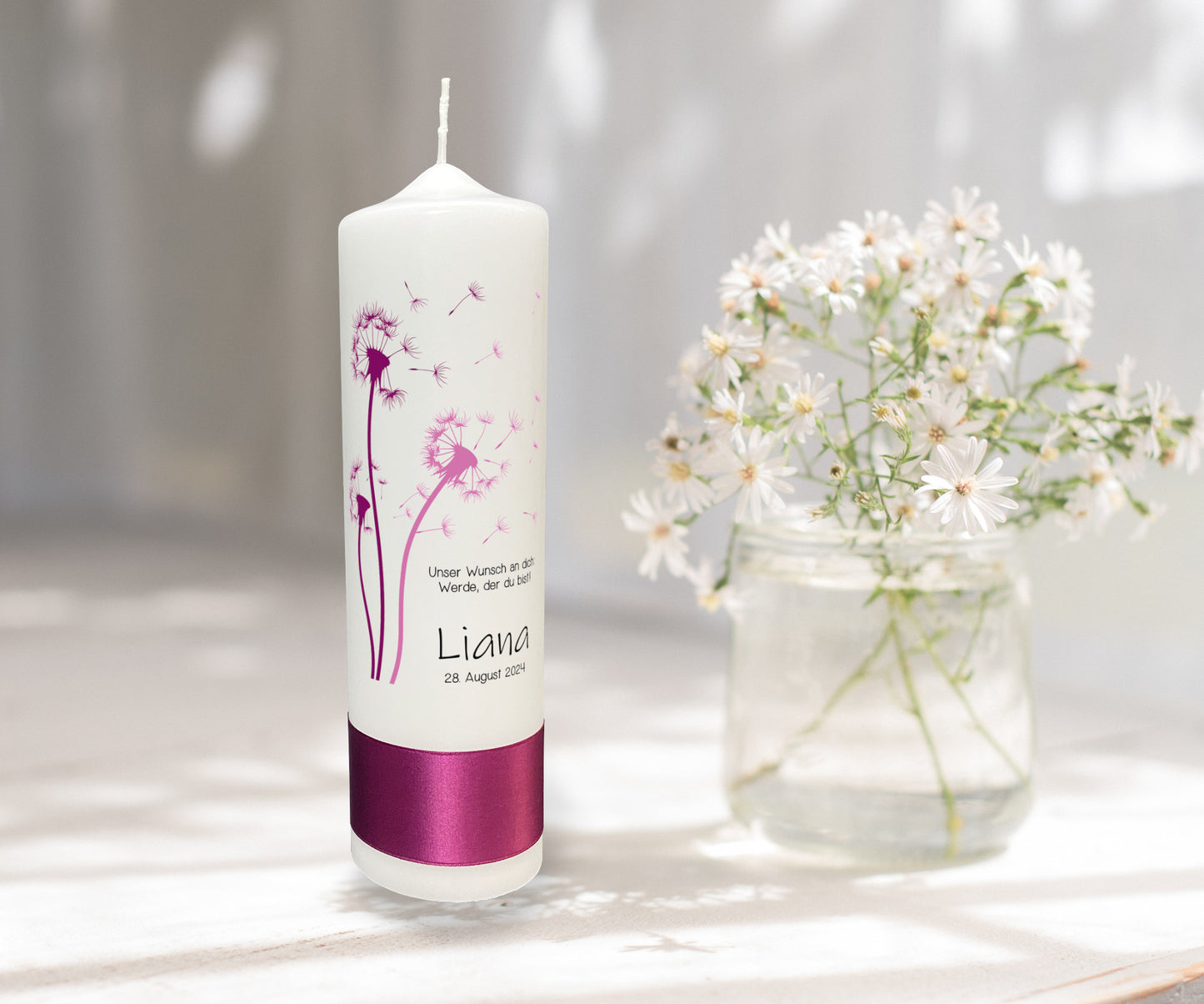 Taufkerze: Zarte Verwandlung