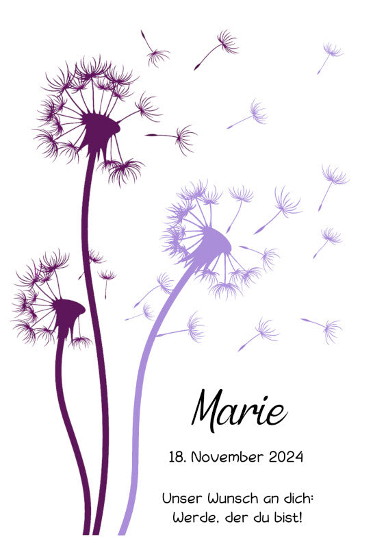 Taufkerze: Fliederfarbener Traum