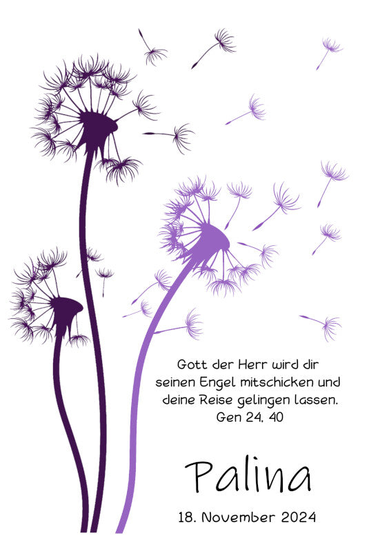 Taufkerze: Pusteblumen des Segens