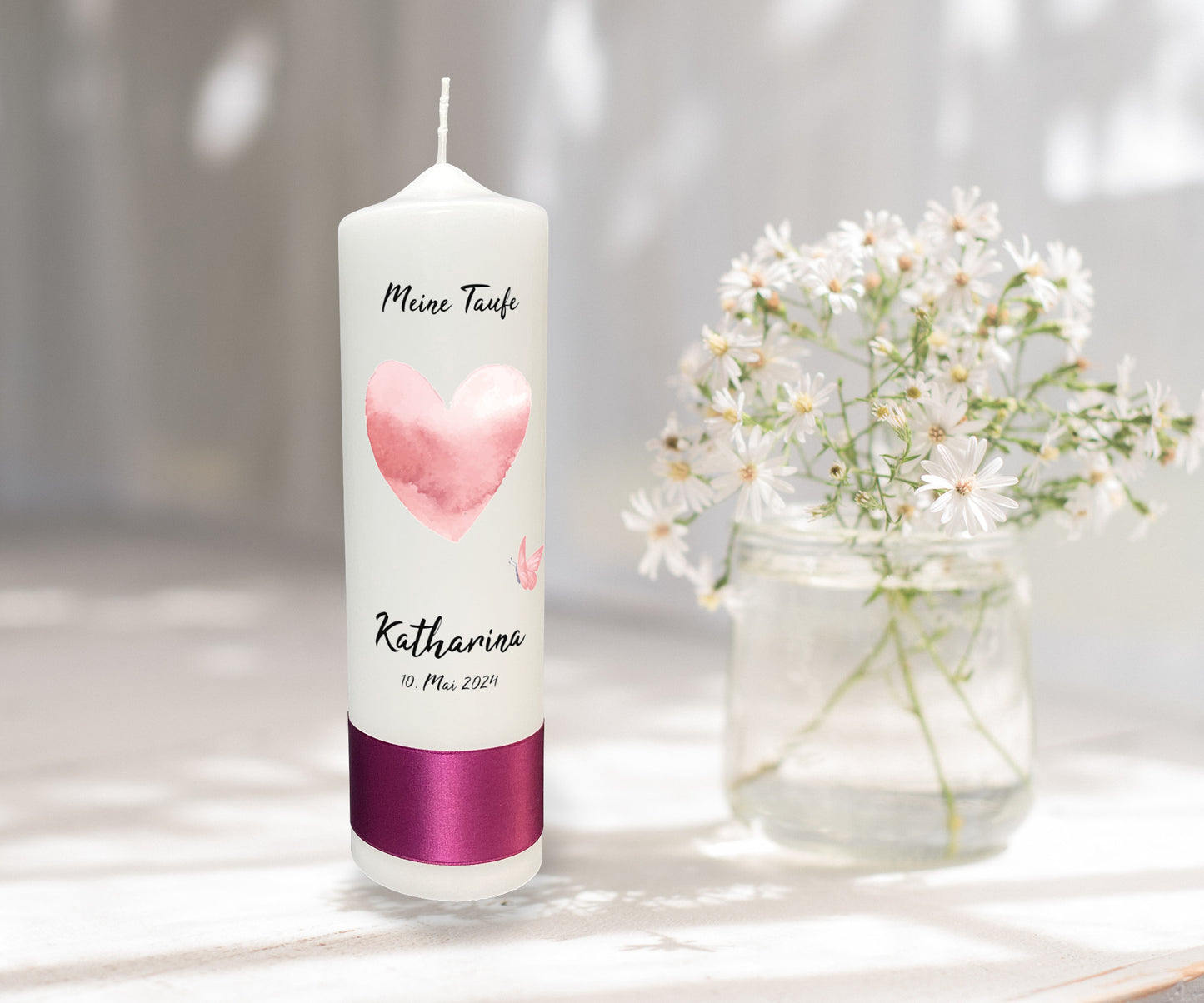 Taufkerze: Zartes Glühen