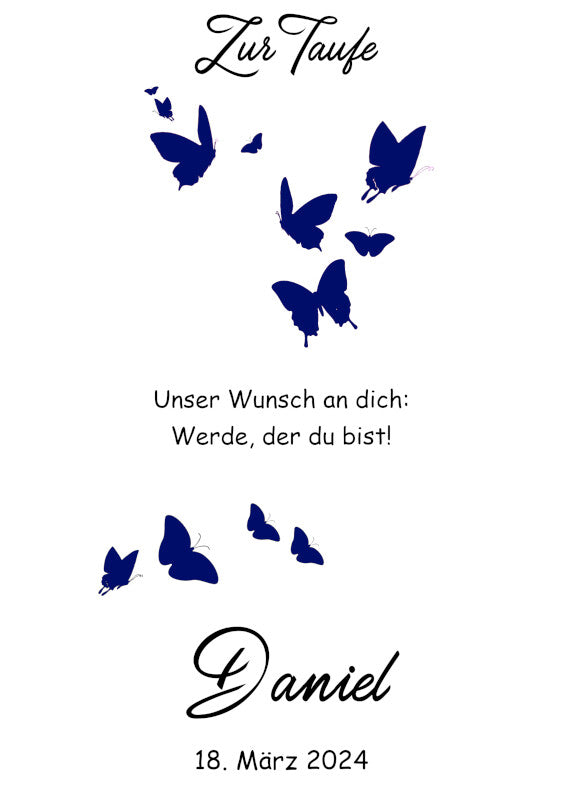 Taufkerze: Flügel des Glaubens