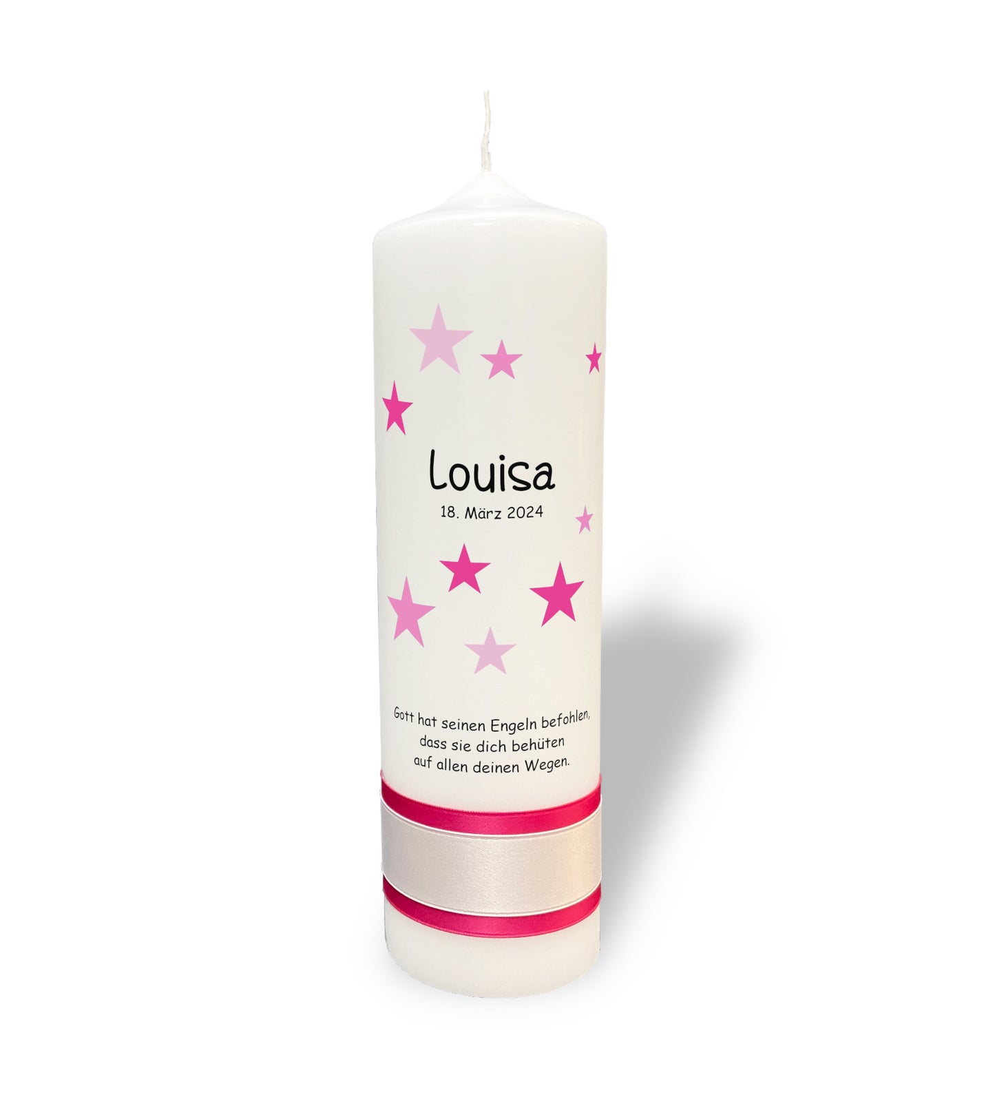 Taufkerze: Sternenglück in Rosa