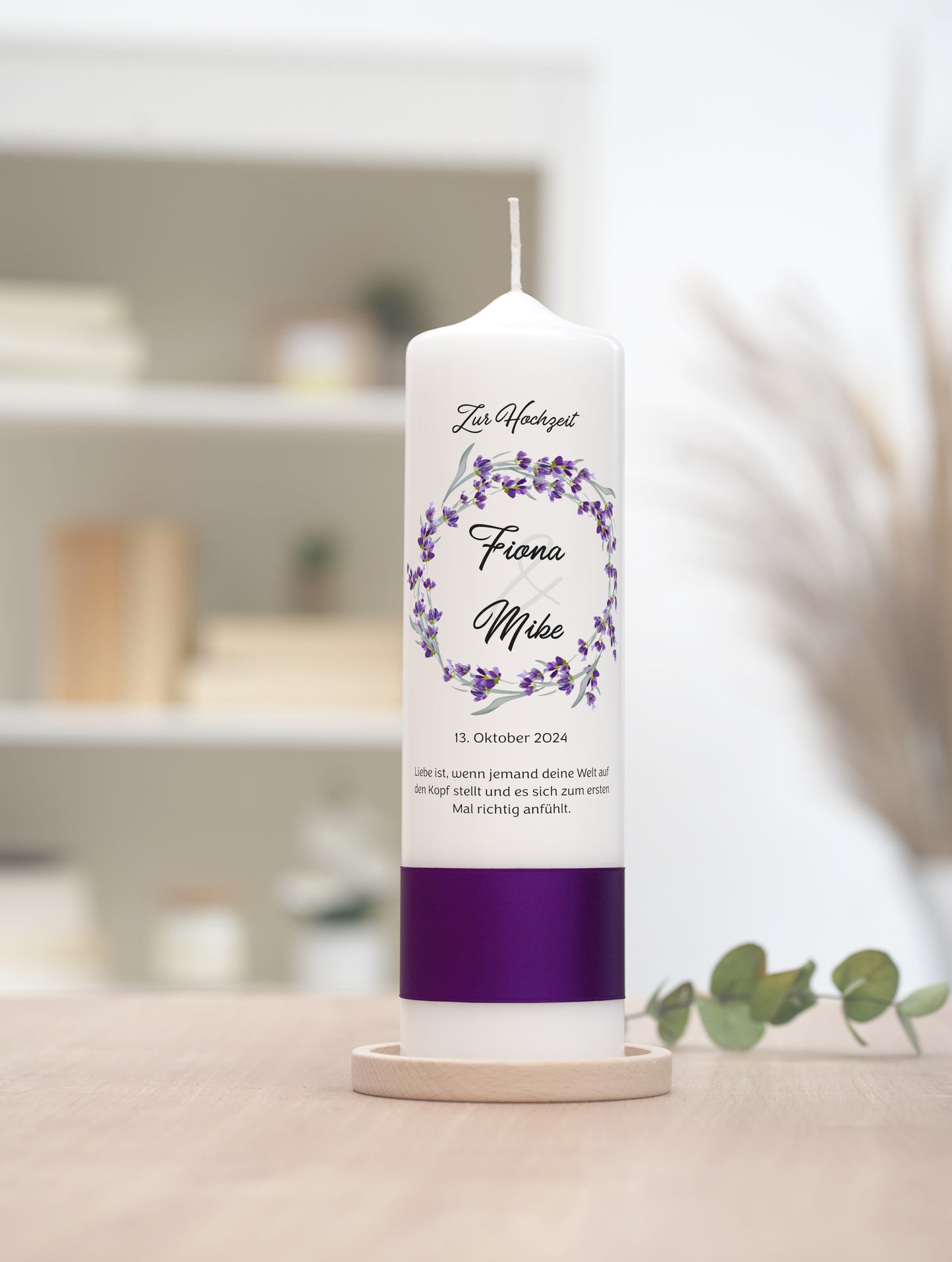 Hochzeitskerze: Hochzeitskerze Im Zeichen des Lavendels