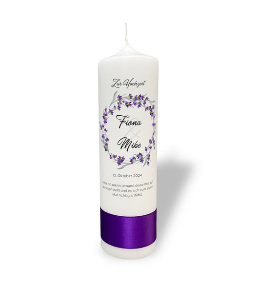 Hochzeitskerze: Hochzeitskerze Im Zeichen des Lavendels