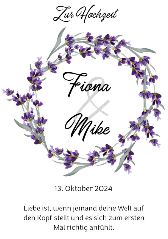 Hochzeitskerze: Hochzeitskerze Im Zeichen des Lavendels