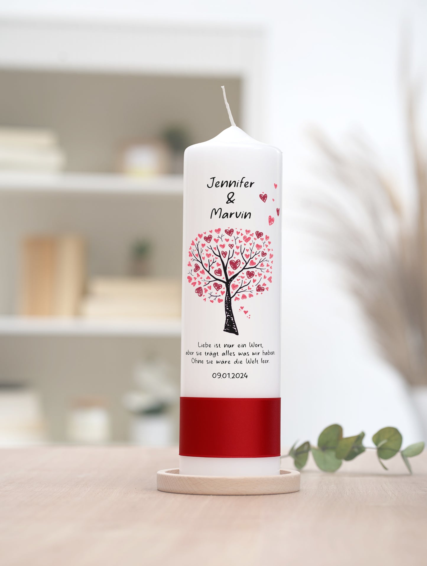 Hochzeitskerze: Baum der Herzen