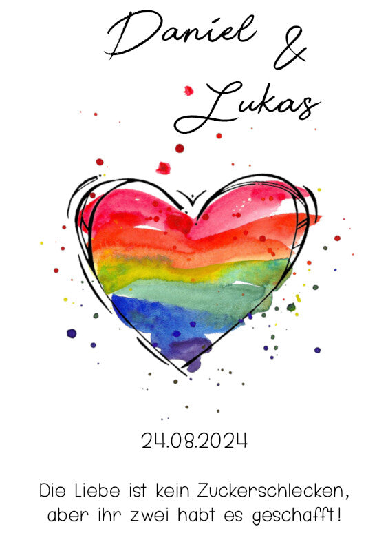 Hochzeitskerze: Farbenfrohe Liebe