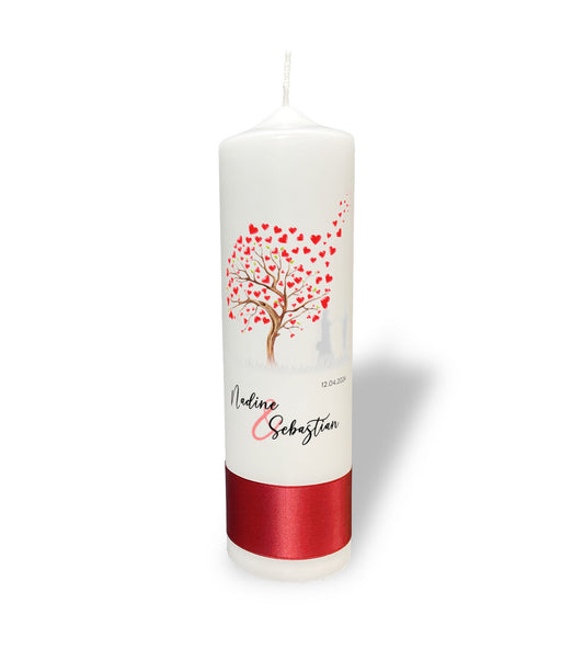 Hochzeitskerze Baum der Herzen