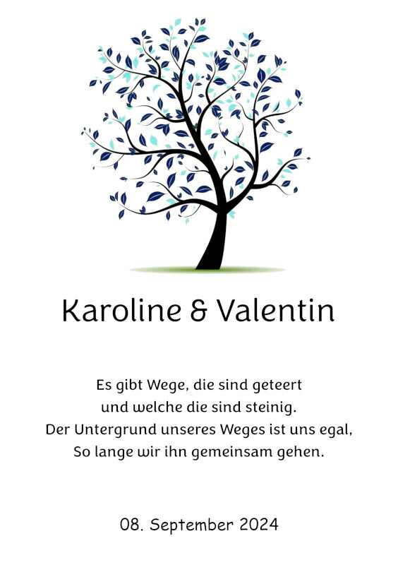 Hochzeitskerze: Baum der Treue