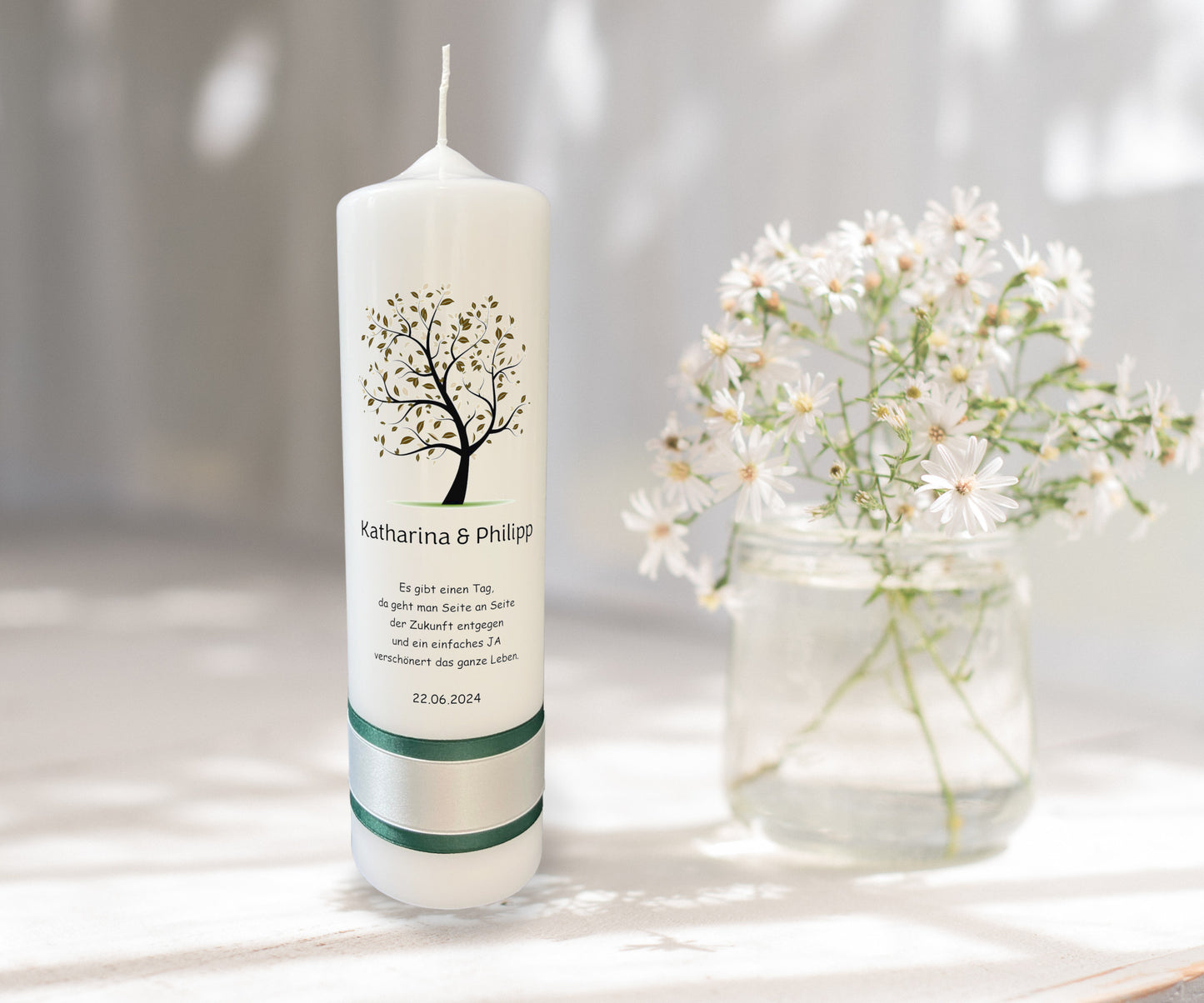 Hochzeitskerze: Baum der Liebe