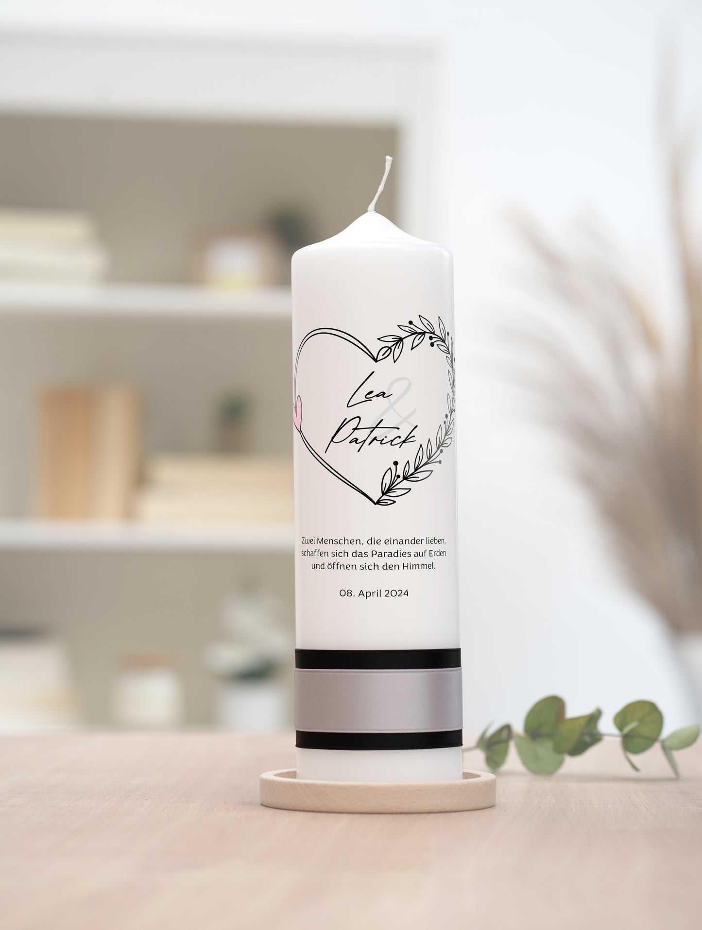 Hochzeitskerze: Herz