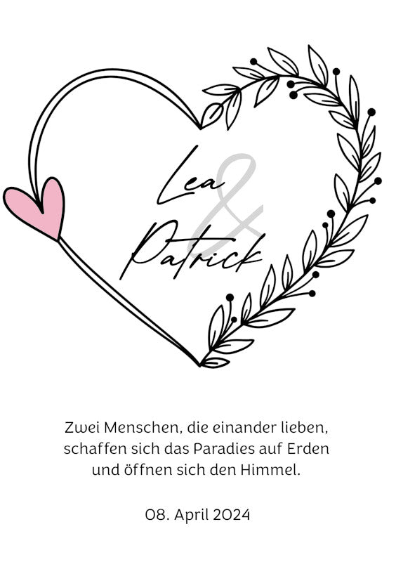 Hochzeitskerze: Herz