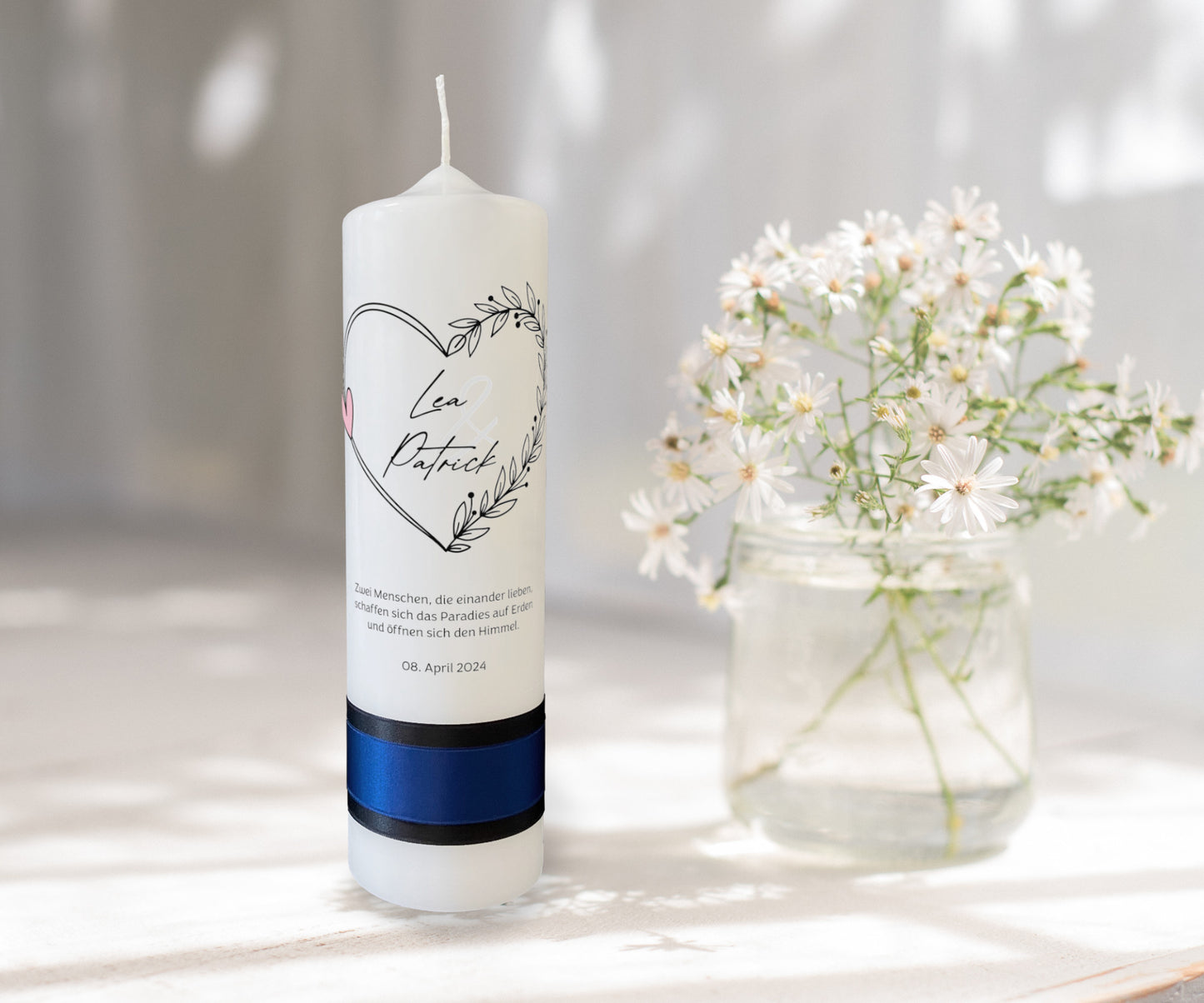 Hochzeitskerze: Herz